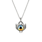 Antique Evil Eye Pendant Necklace For Women Men Creative Punk Hollow Star Colorful Eyeball Connect Choker Chain Jewelry