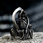 Grim Reaper Skull Ring — Stainless Steel