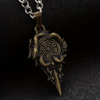 Retro Wheel Pendant with Snake Pendant Wheel of Hecate Symbol Protective Amulet Brass Jewelry Gifts for Women