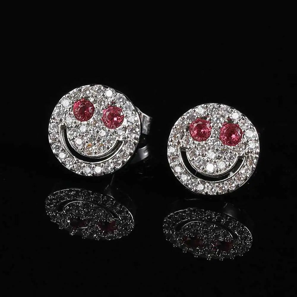 Iced Out Dollar Sign Stud Earrings Stainless Steel