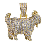 Goat Head Pendant Necklace with 30in Chain Length