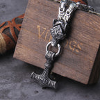 Never Fade Men Celtic Wolf Necklaces Viking Vegvisir Amulet Hammer Pendant Norse Runes Anchor Stainless Steel King