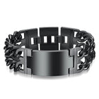 HNSP 24MM Width 316L Stainless Steel Cuban Chain Cross Bracelet For Men Jewelry Male Hand Chain Wrap Bracelets Punk