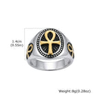 Ankh Cross Vintage Signet Ring — Stainless Steel