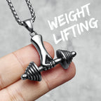 Fitness Weight Plate Pendant Necklace — Stainless Steel