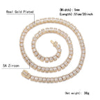 Iced Out Rock Sugar Tennis Chain Miami Cuban Link Necklace 5mm