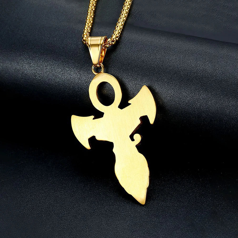 Cross Horus Eye Gold Pendant Vintage 316L Punk
