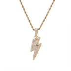 Alinoya Hip Hop Men Fashion Lightning Pendant Wholesale Jewelry Using High Quality CZ Cubic Zirconia Necklace