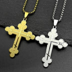 Orthodox IC XC Cross Pendant Necklace — Stainless Steel