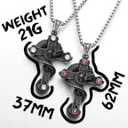 Skull Dragon Cross Pendant Necklace — Steel
