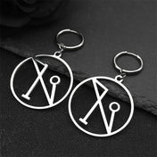 Angel Wings Occult Sigil Silver Earrings Archangel