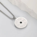 1PC  ING Fadeless Stainless Steel Round Dumbbell Pendant Necklace for Men NO PAIN NO GAIN Fitness Necklace Man Spiritual Jewelry