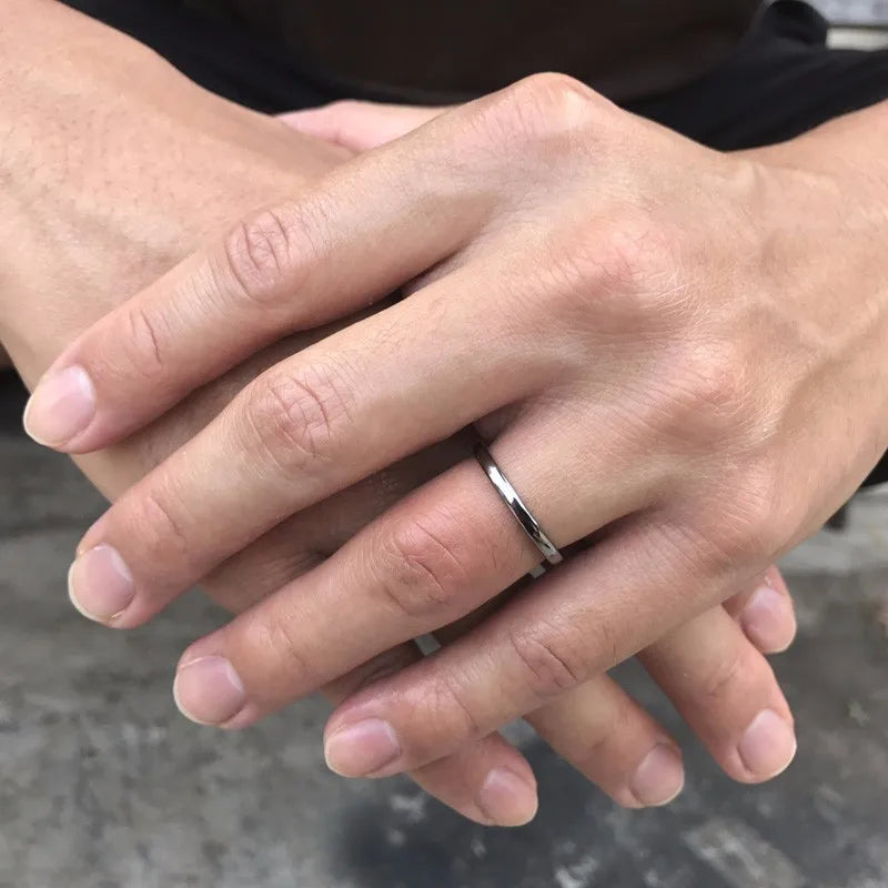 Basic Rings for Men,2/4/6/8/10mm Width Plain Dome High Polished Stainless Steel Wedding Band Promise Ring,Comfort Fit US Size