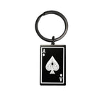Cazador Stainless Steel Poker Card Ace of Spades Keychain Bag Car Keyrings for Women Men Jewelry Lucky Gift Birthday Wholesale