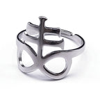 Cross Ring — Stainless Steel Adjustable