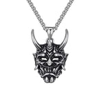 Gothic Retro Stainless Steel Ghost Mask Pendant Necklace For Men Boys Punk Fashion Skull Necklaces Jewelry Horror