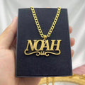 Customized Names Pendant Necklace Stainless Steel Personalized Jewelry Cuban Thick Chain for Men Women Detachable Necklace Gift