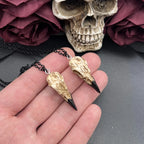 Mini Raven Skull Necklace Resin Replica Raven Magpie Crow Poe Steampunk Gift Idea Zombie Gift,1.5"