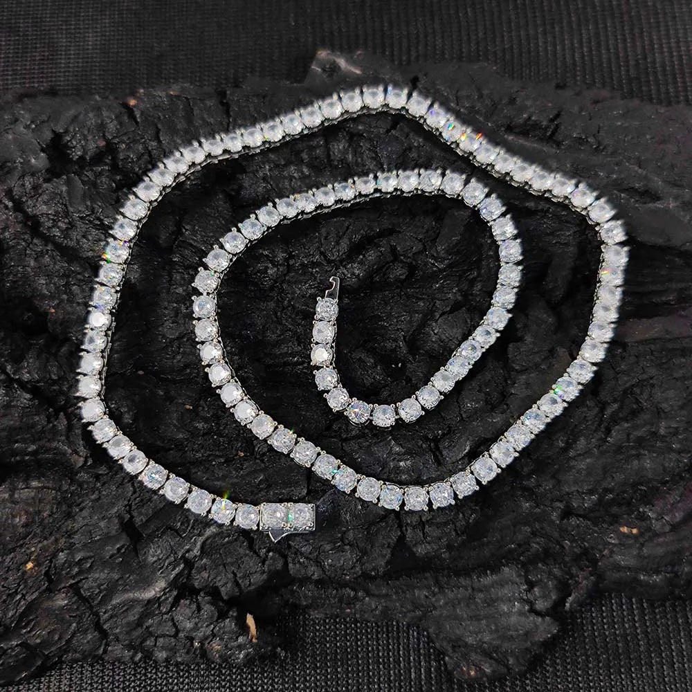 Iced Out 3A CZ Tennis Chain for Women Men Exquisite Fashion 3mm 4mm 5mm Necklace Hip Hop Jewelry