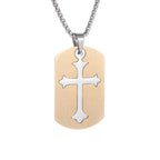New Gold Color Crucifix Image Men\\'s Pendant Christ Miami Cuban Religious Necklace for Daily Wear Fashion Jewelry