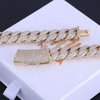 Iced Out Cuban Chain Necklace Stainless Steel 13MM