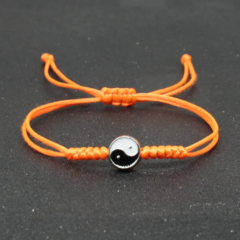 Yin Yang Braided String Bracelet — Adjustable, Multiple Colors