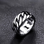 Simple Punk Link Chain Ring — Stainless Steel