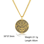 Archangel Raphael Winged Medallion Necklace — Stainless Steel