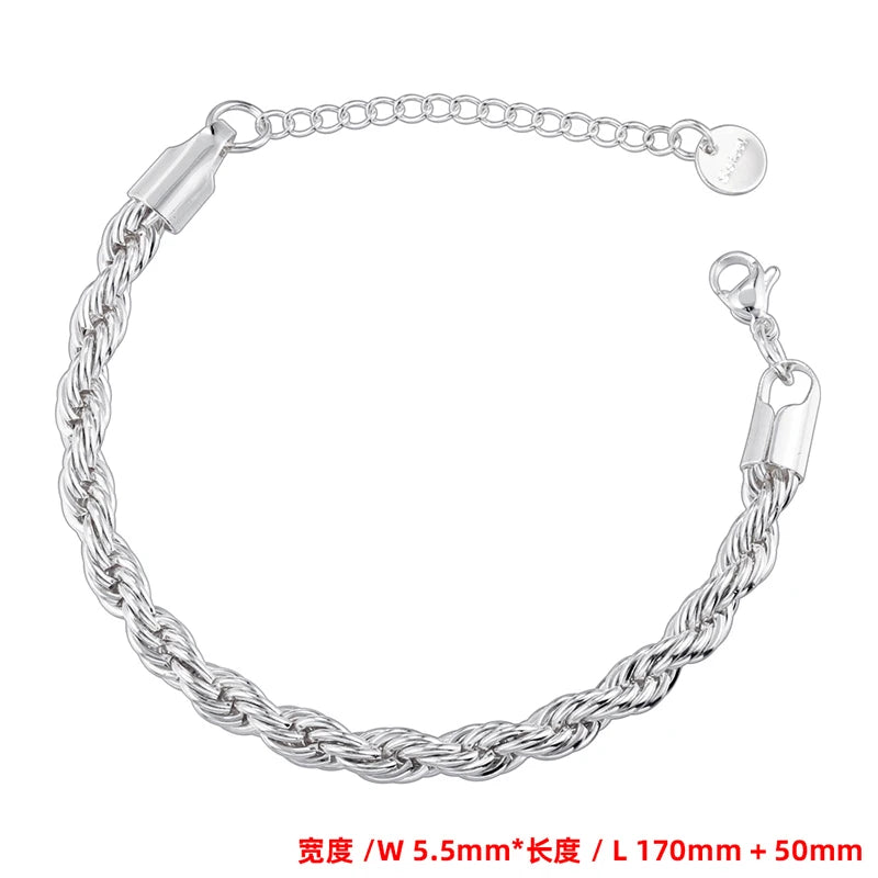 Twisted Snake Chain Bracelet — Gold or Silver, Stainless Steel