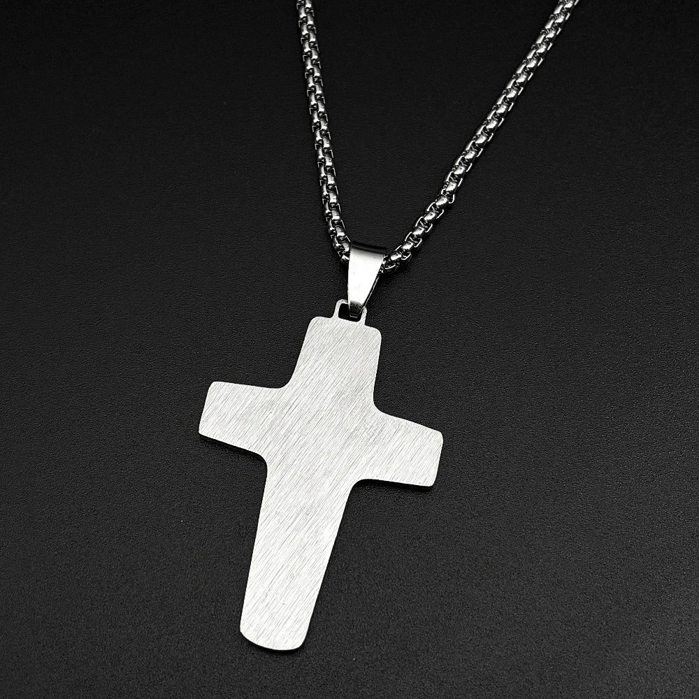 Christ Jesus Good Shepherd Cross Pendant Necklace for Women Men Stainless Steel Gold Color Holy Spirit Dove Chain Faith