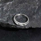 Silver Sunburst Tail Ring — Stainless Steel