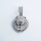 Iced Out D Lion Head Cuban Pendant