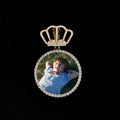 Crown Photo Pendant Necklace Statement