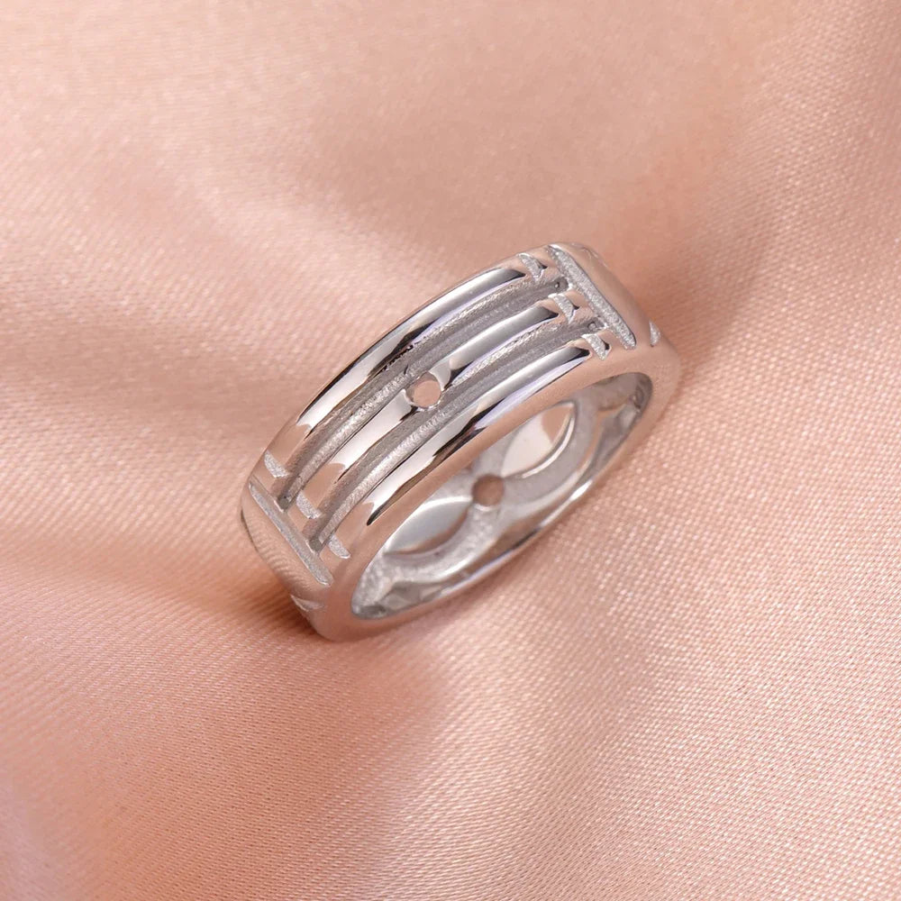 Minimalist Atlantis Amulet Ring — Stainless Steel