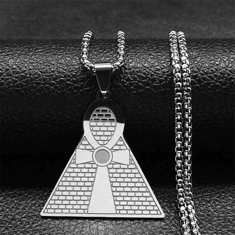 Gothic Ankh Cross Pendant Necklace — Stainless Steel