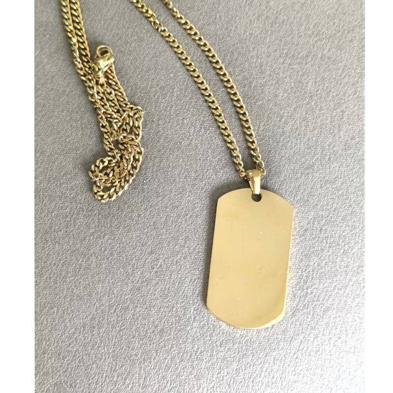 10pcs Dog Tag Necklaces for Men Boys, Military Dogtags Pendant,Black Silver Color Stainless Steel Collar Gift for Him