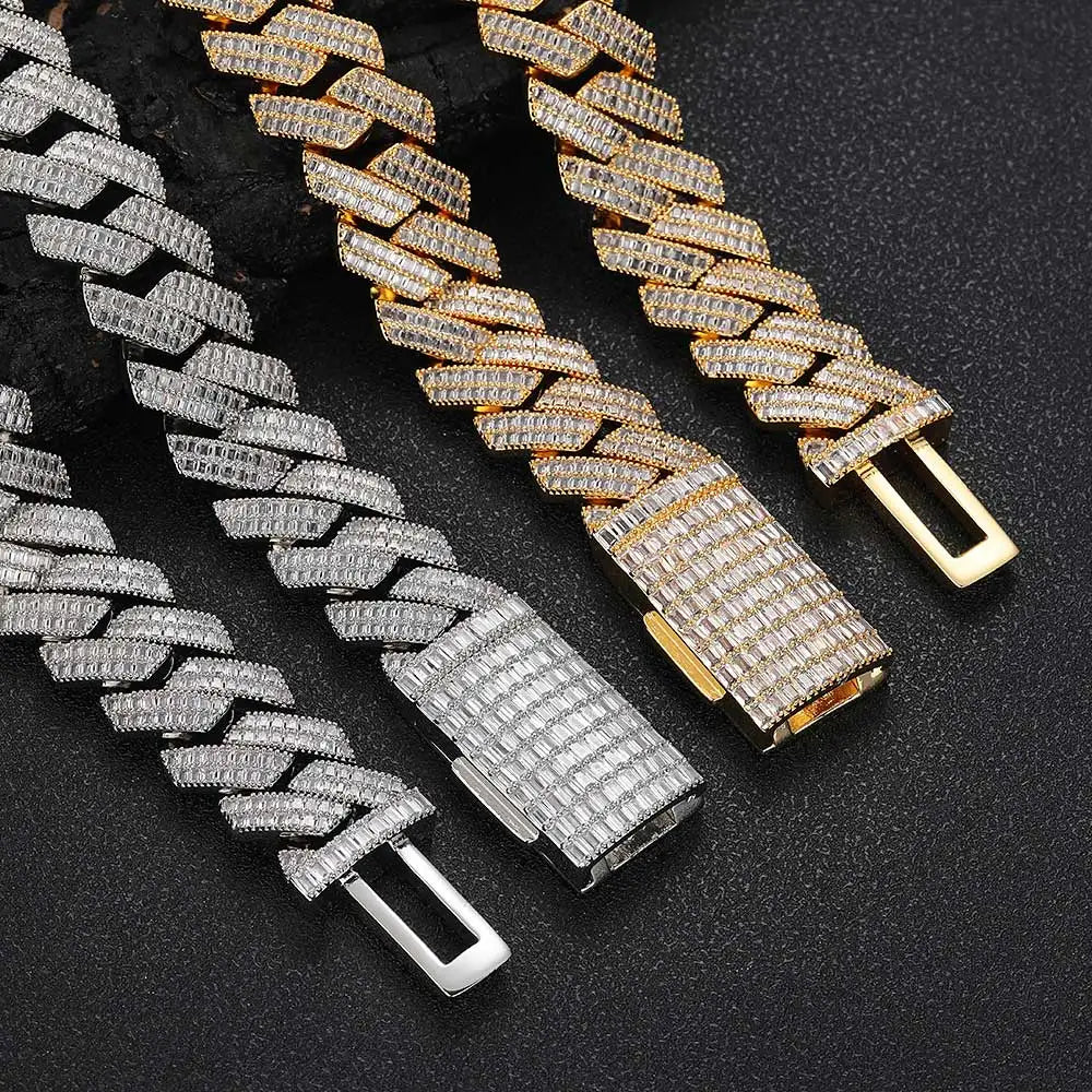 Iced Out Cuban Chain Necklace Stainless Steel 20MM
