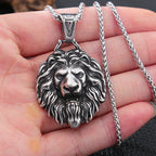 Gothic Lion Head Pendant Necklace — Stainless Steel