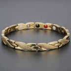 Cool Magnetic Therapy Bracelet for Man Women Waterproof Stainless Steel Snake Pattern Chain Bracelets Health Care Men's