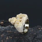 Gold Crown Ring Iced Out CZ Statement