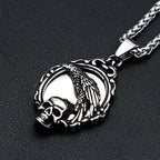 Skull Magic Mirror Pendant — Stainless Steel