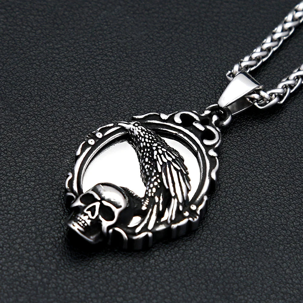 Skull Magic Mirror Pendant — Stainless Steel
