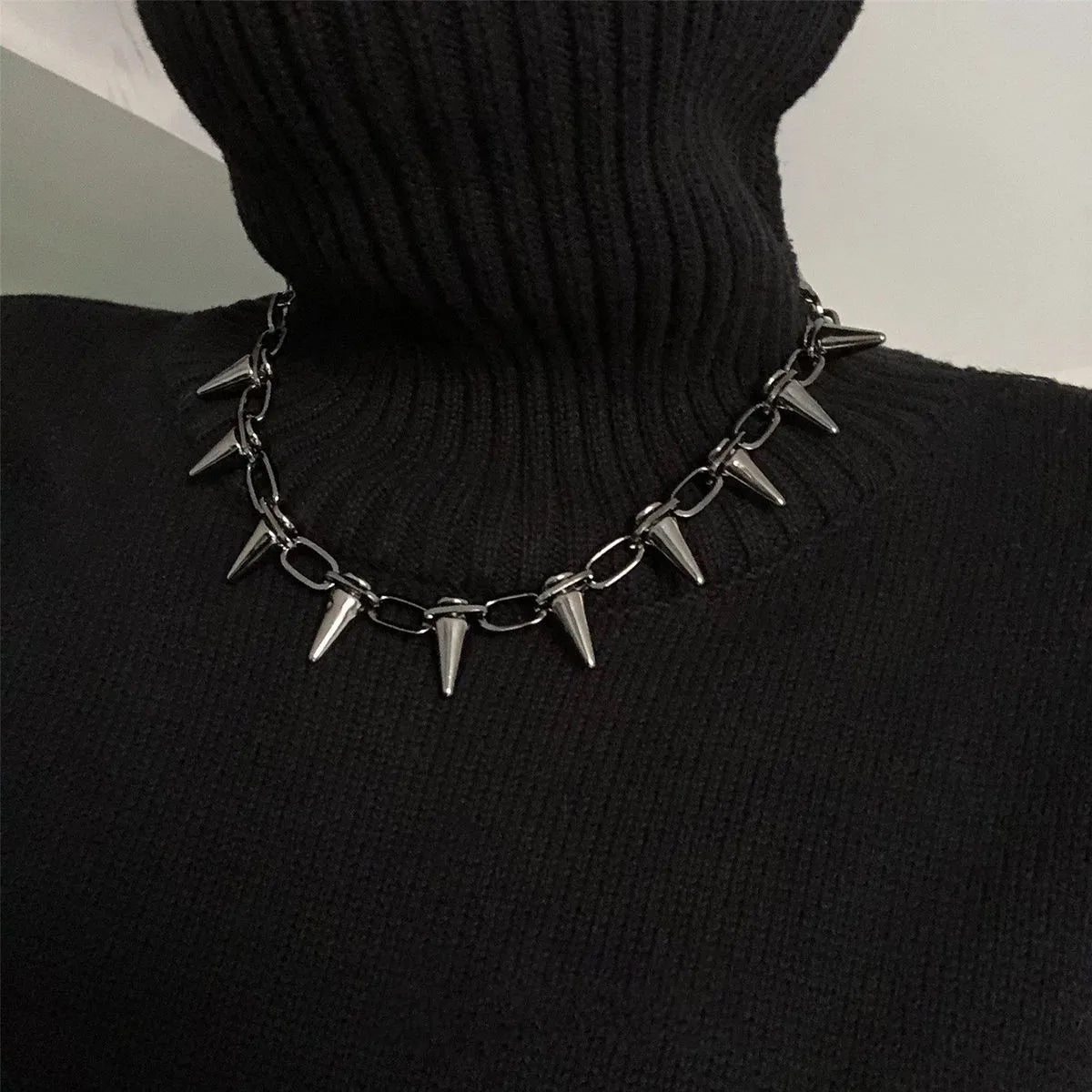 Hip Hop Alloy Rivet Men Necklace Punk Metal Choker Neogoth Fashion Jewelry Trendy Accessories