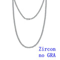 S925 Stering silver D VVS1 Moissanite Tennis Necklace 3/4/5/6mm GRA for Women Man Jewellery Zircon