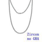 S925 Stering silver D VVS1 Moissanite Tennis Necklace 3/4/5/6mm GRA for Women Man Jewellery Zircon