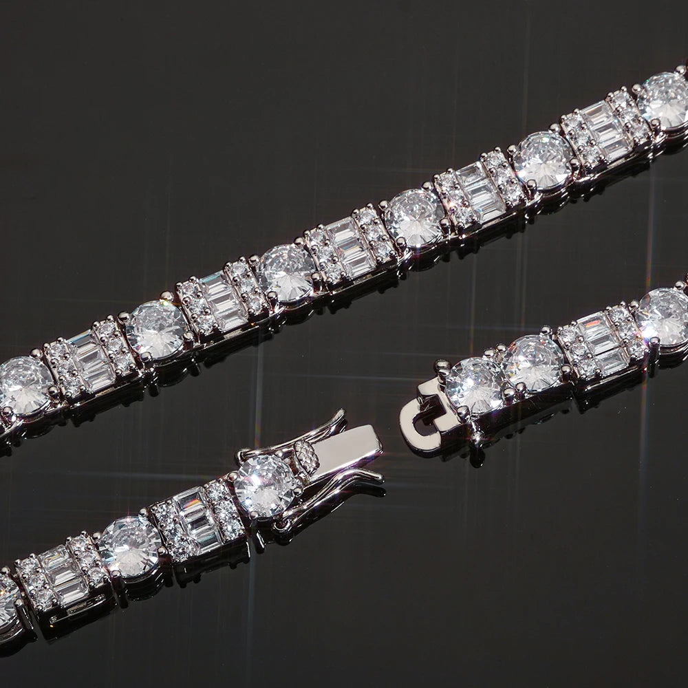 Tennis Bracelet Stainless Steel 6.5MM Mixed Cut