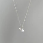 Mini Shiny Delicate 925 Sterling Silver Teardrop-shaped Zircon Pendant Choker Necklace for Woman Collarbone Chain Jewelry Gifts