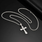 Vintage Jesus Cross Pendant Necklace for Men — Stainless Steel