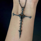 Skull Cross Silver Pendant Necklace