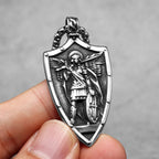 Archangel Necklaces St.Michael Pendants 316L Stainless Steel Men Women Amulets Chains Rock Punk Rider Jewelry Gift Dropshipping